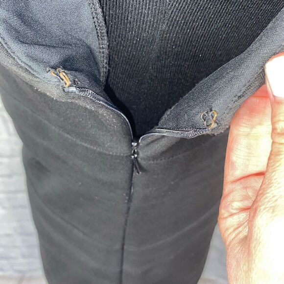 Max and Cleo midi bodycon layered dress w/cap sleeves black sz 10 - Picture 7 of 12